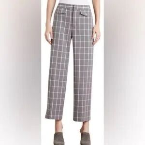 Anthropologie Cartonnier gray plaid pants.